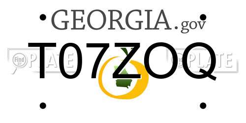 T07ZOQ Georgia License Plate
