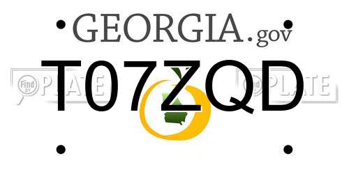 T07ZQD Georgia License Plate