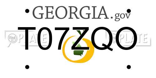 T07ZQO Georgia License Plate