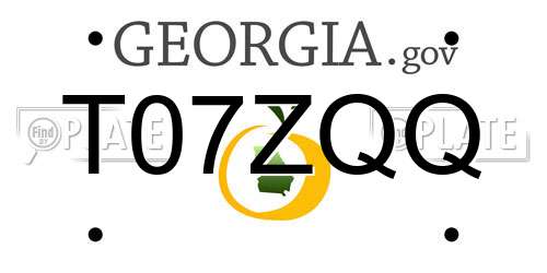 T07ZQQ Georgia License Plate