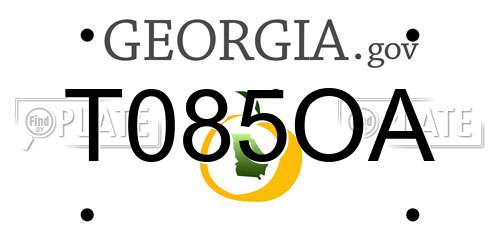 T085OA Georgia License Plate