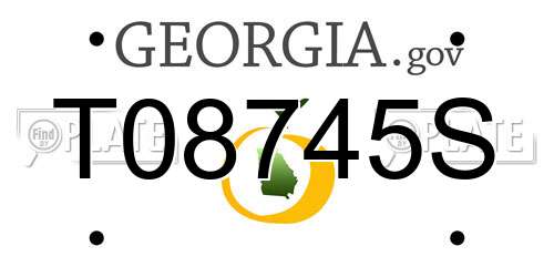 T08745S Georgia License Plate