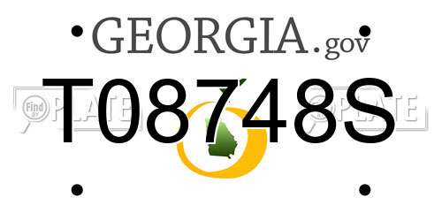 T08748S Georgia License Plate