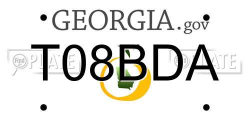 T08BDA Georgia License Plate