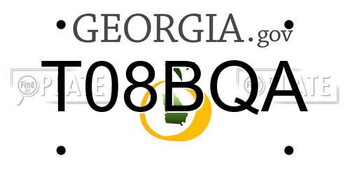 T08BQA Georgia License Plate
