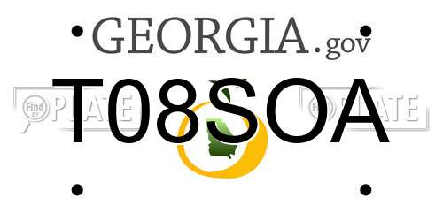 T08SOA Georgia License Plate