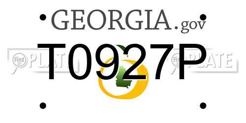 T0927P Georgia License Plate