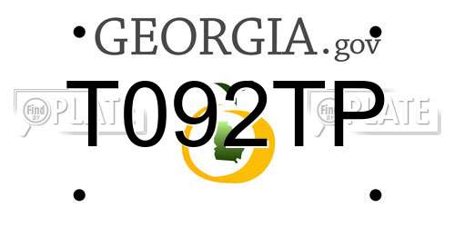 T092TP Georgia License Plate