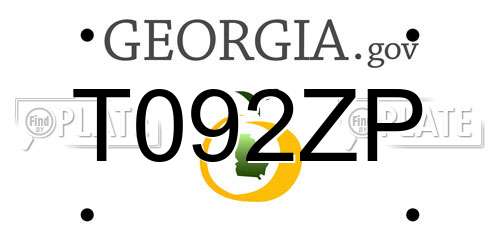T092ZP Georgia License Plate