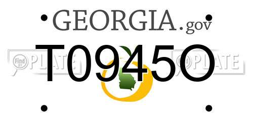 T0945O Georgia License Plate