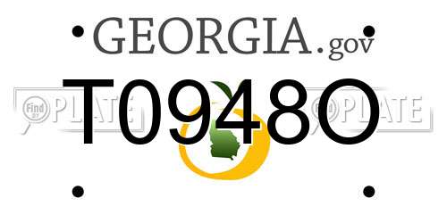 T0948O Georgia License Plate