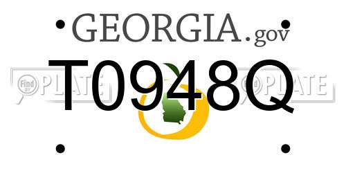 T0948Q Georgia License Plate