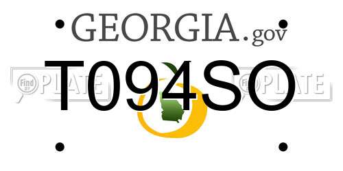 T094SO Georgia License Plate