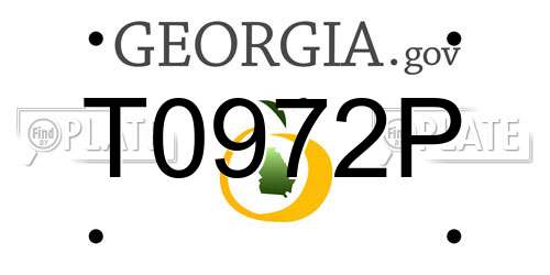 T0972P Georgia License Plate