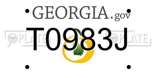 T0983J Georgia License Plate