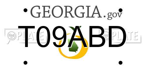 T09ABD Georgia License Plate
