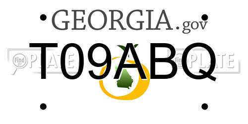 T09ABQ Georgia License Plate
