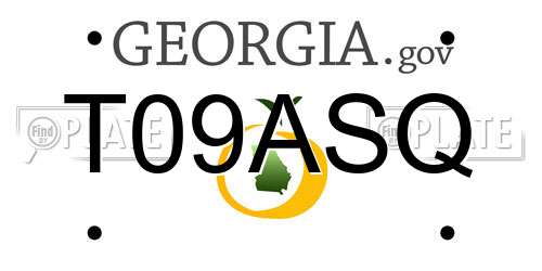 T09ASQ Georgia License Plate