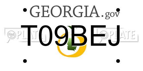 T09BEJ Georgia License Plate