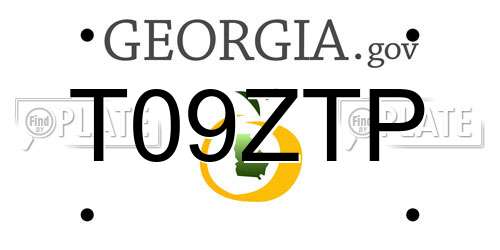 T09ZTP Georgia License Plate