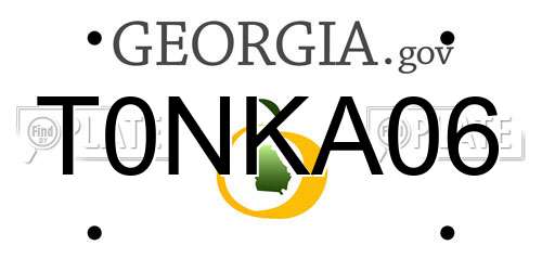 T0NKA06 Georgia License Plate