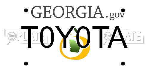 T0Y0TA Georgia License Plate
