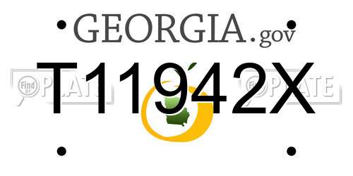 T11942X Georgia License Plate