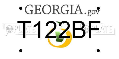 T122BF Georgia License Plate
