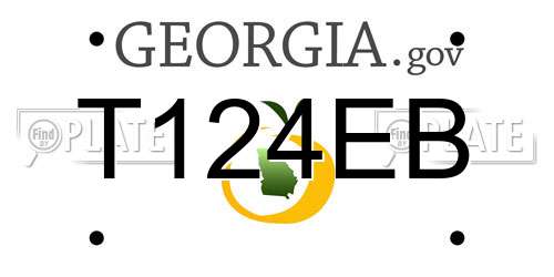T124EB Georgia License Plate
