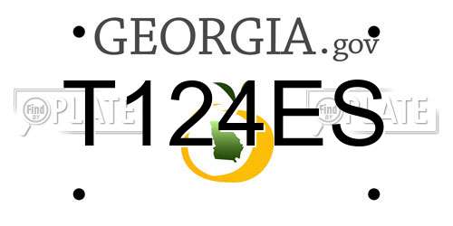 T124ES Georgia License Plate