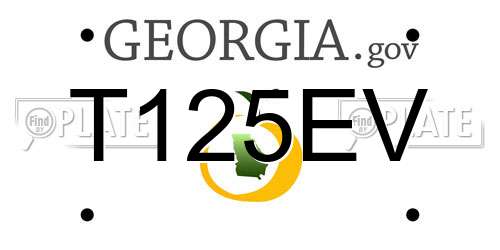 T125EV Georgia License Plate