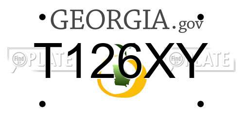 T126XY Georgia License Plate