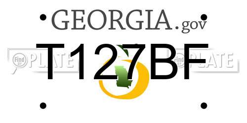 T127BF Georgia License Plate
