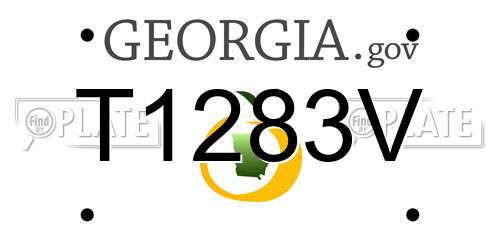 T1283V Georgia License Plate