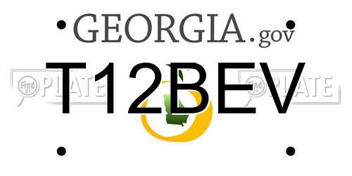 T12BEV Georgia License Plate