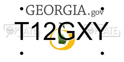 T12GXY Georgia License Plate
