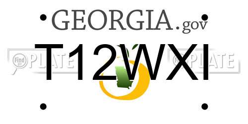 T12WXI Georgia License Plate