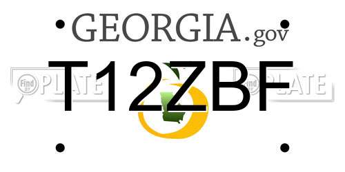 T12ZBF Georgia License Plate