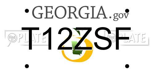 T12ZSF Georgia License Plate