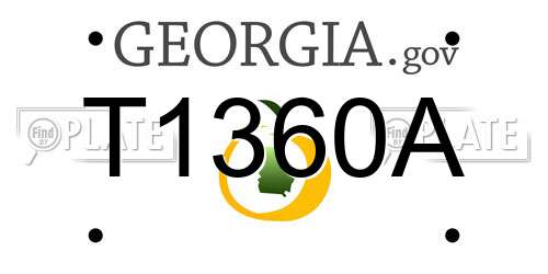 T1360A Georgia License Plate