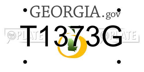 T1373G Georgia License Plate