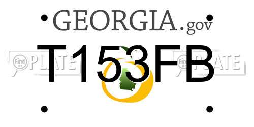 T153FB Georgia License Plate