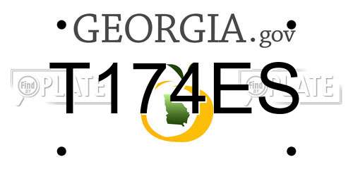 T174ES Georgia License Plate