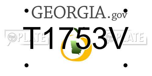 T1753V Georgia License Plate