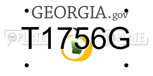 T1756G Georgia License Plate