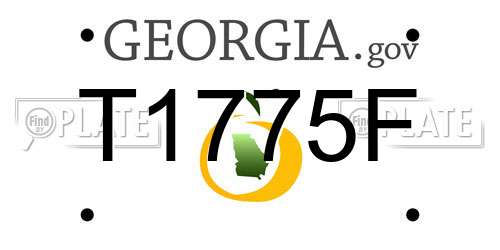 T1775F Georgia License Plate
