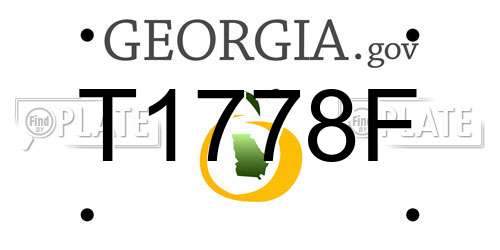 T1778F Georgia License Plate