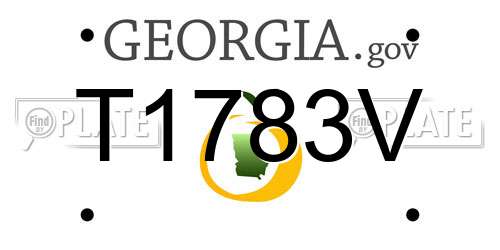 T1783V Georgia License Plate