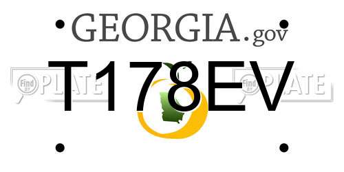 T178EV Georgia License Plate