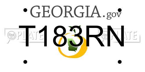 T183RN Georgia License Plate